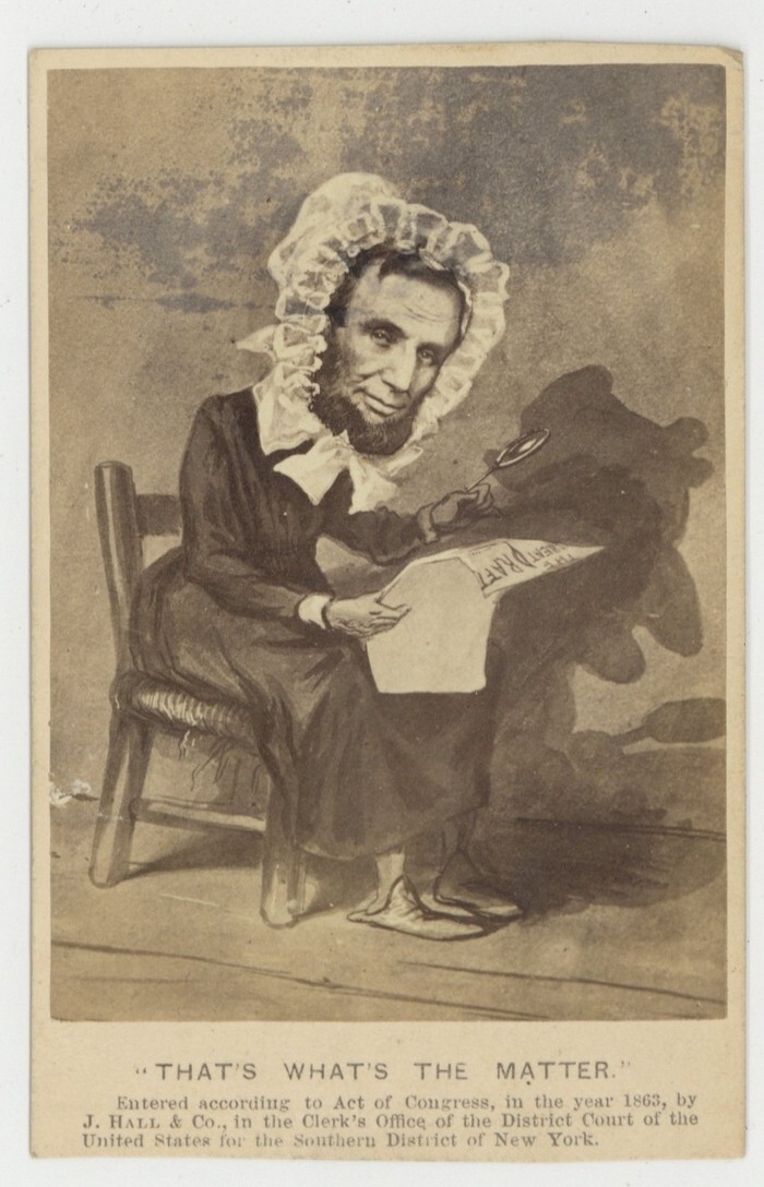 Abraham Lincoln 1863 Civil War Political Cartoon Draft Riots CDV Enrollment Act 