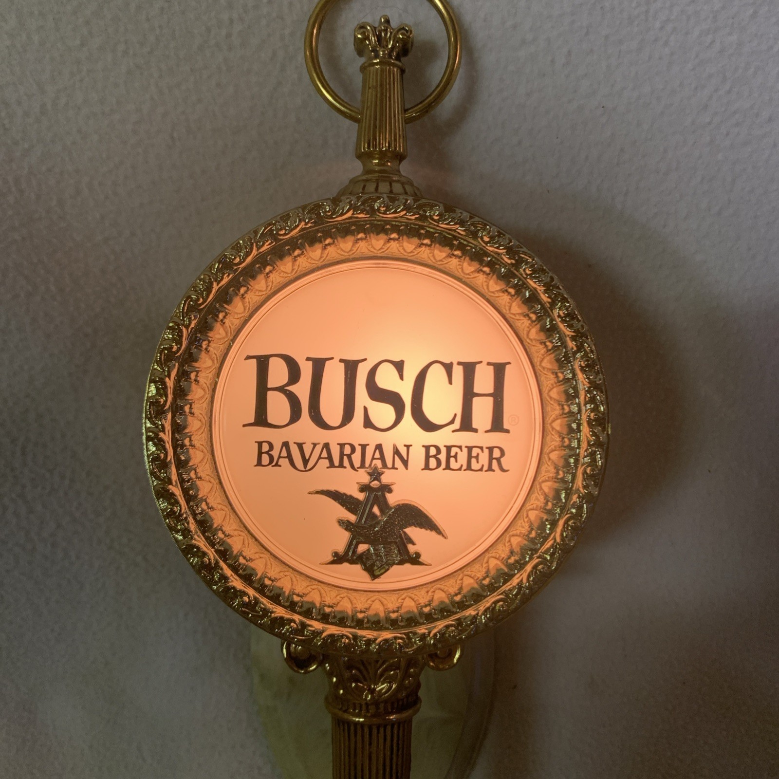 Vintage Busch Bavarian Beer Lighted Wall Sconce Sign