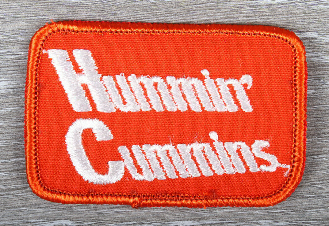 Vintage Hummin’ Cummins Patch Engine Trucking Iron On Orange 3 x 2 Vintage Hummin’ Cummins Patch Engine Trucking Iron On Orange 3 x 2