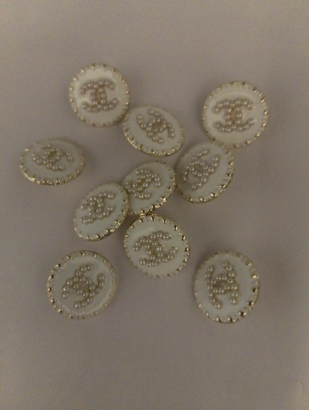 Lot Of ten 16Mm Designer Cc Vintage Button Gold Tone Chanel 10 BUTTONS