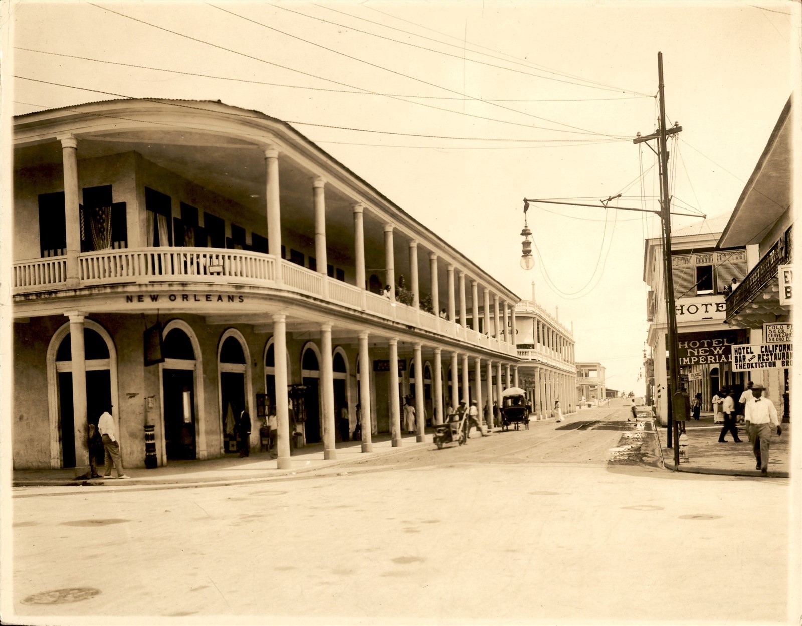 GA308 Approx 1920s Original Underwood Photo NEW ORLEANS HOTEL COLON CITY PANAMA