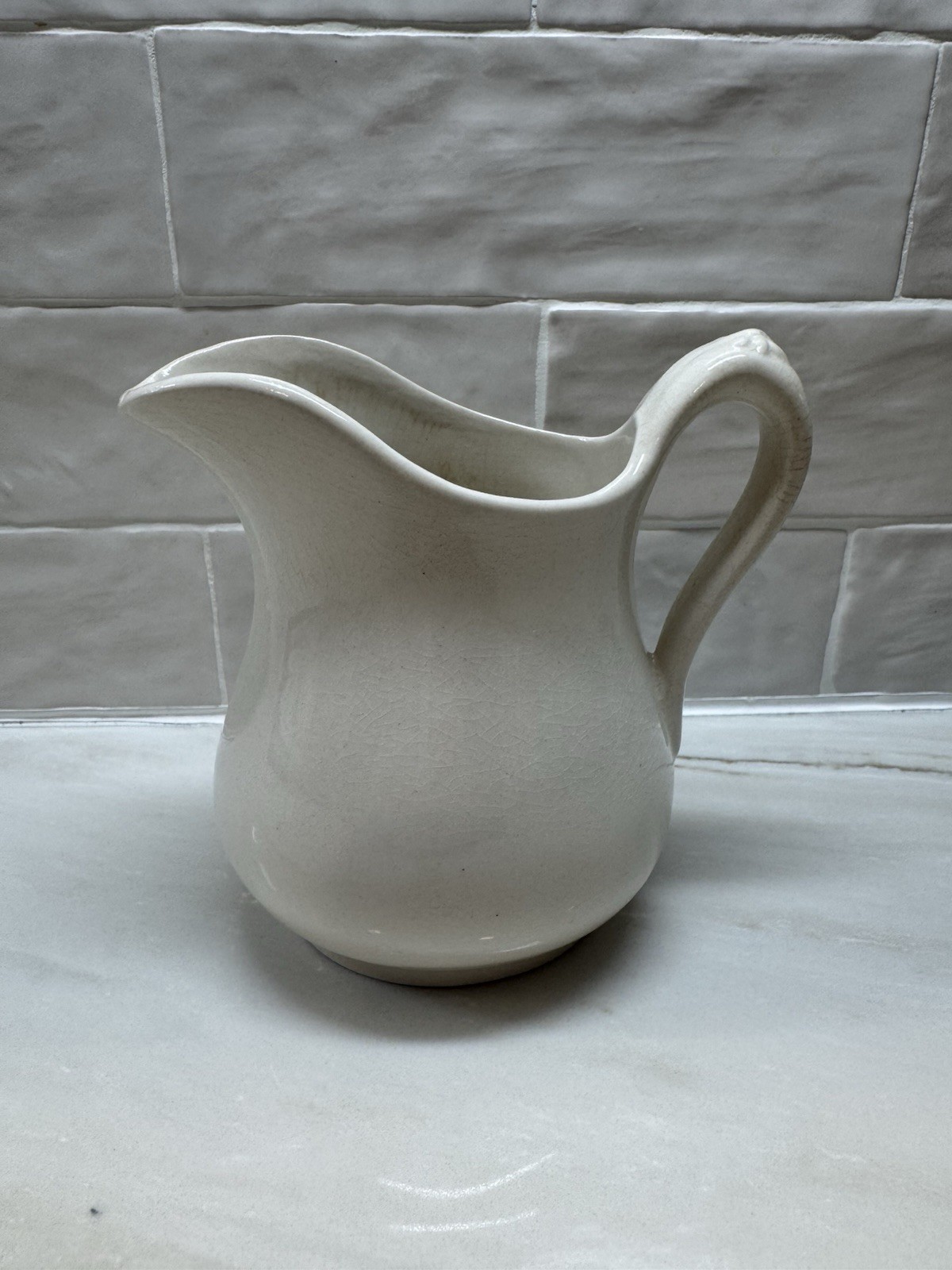 Vintage Ironstone Pitcher - Stained and Crazing