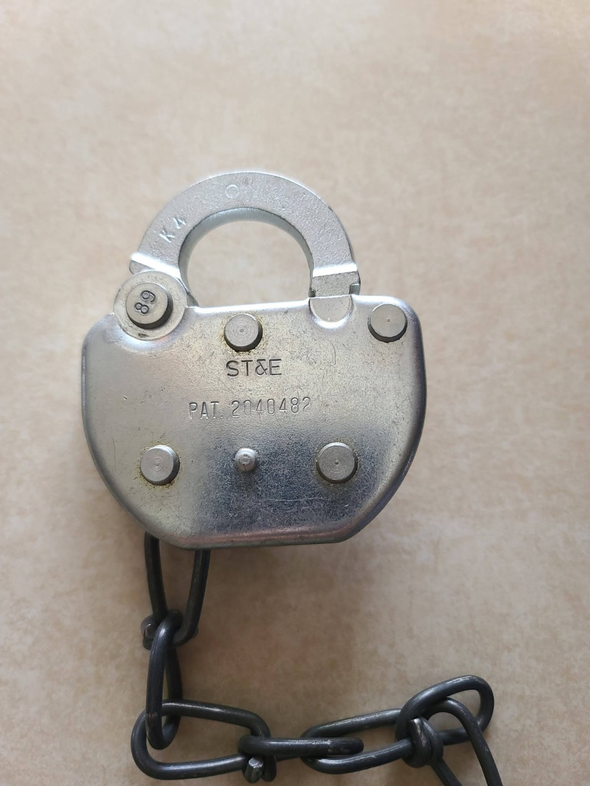 Vintage ST&E Stockton Terminal and Eastern Railroad Lock w/ Tool & Chain