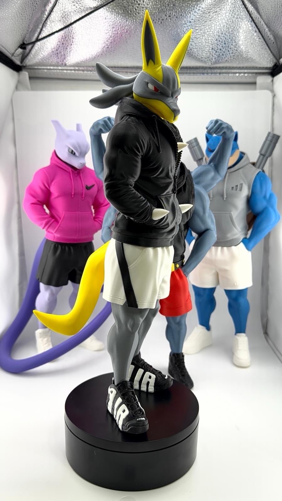 Shiny Lucario 3D Printed Figure Premium Collectible Statue Custom Colors Display