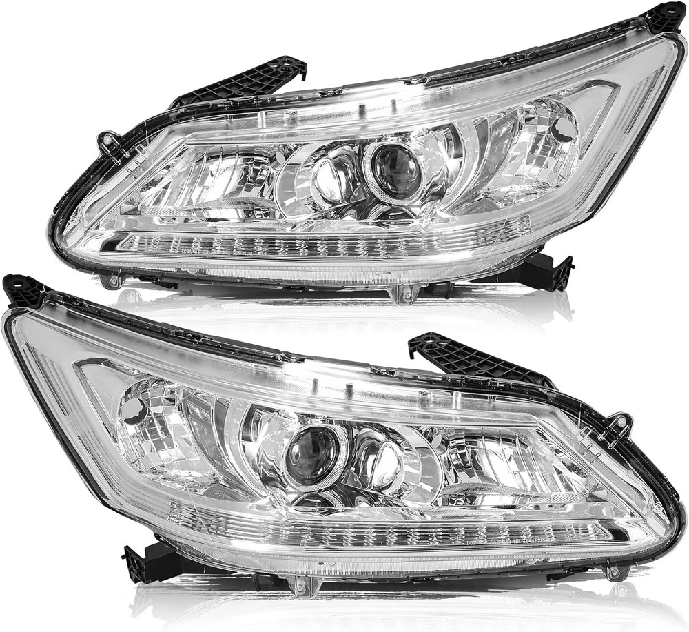 Headlight Assembly Compatible with 2013 2014 2015 Honda Accord 4-Door Sedan Proj
