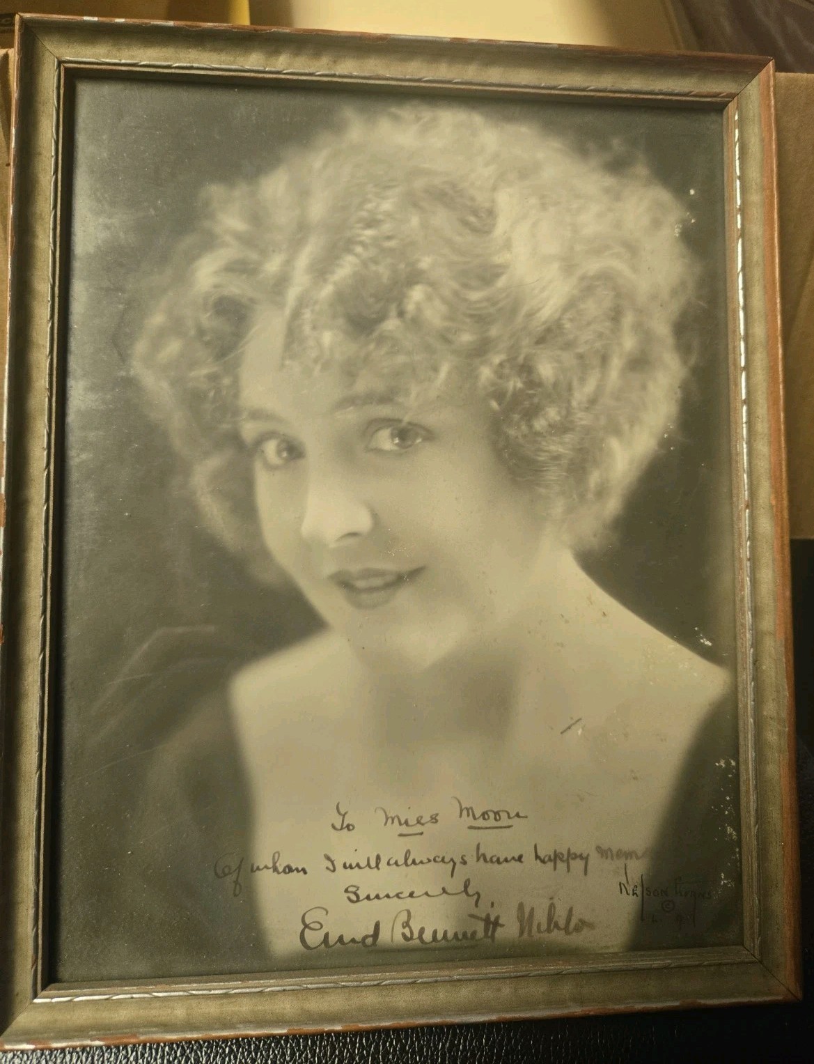 1910's ENID BENNETT Silent Film Actress Vintage Signed Inscribed Framed Photo