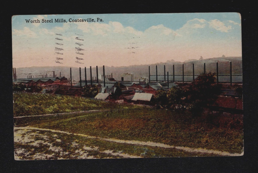 Coatesville PA Pennsylvania Worth Steel Mills Vintage Chester County Postcard