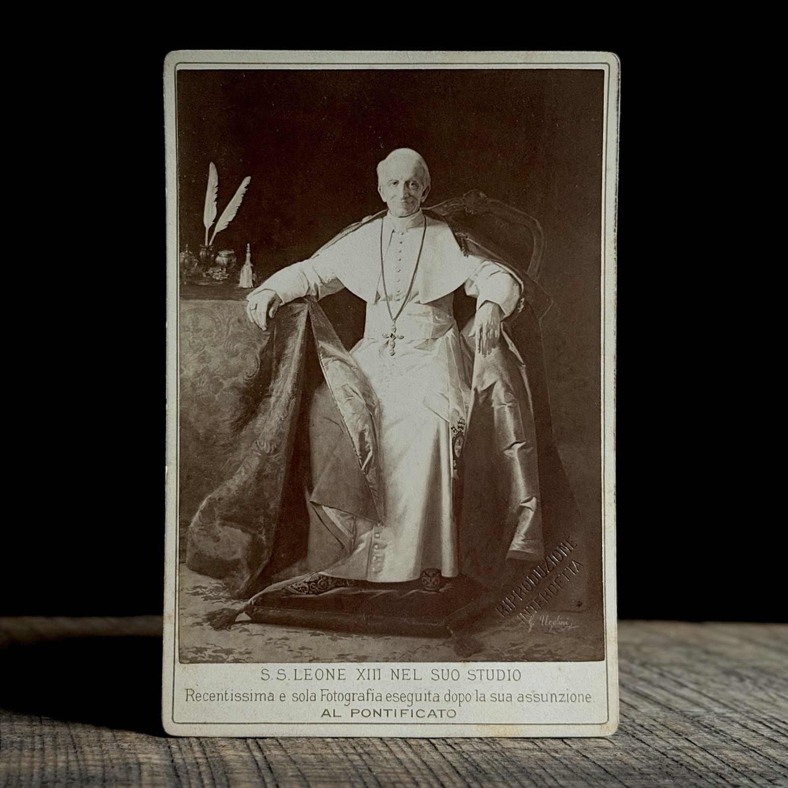 Antique Cabinet Card Photo of Pope Leo XIII Vatican Rome