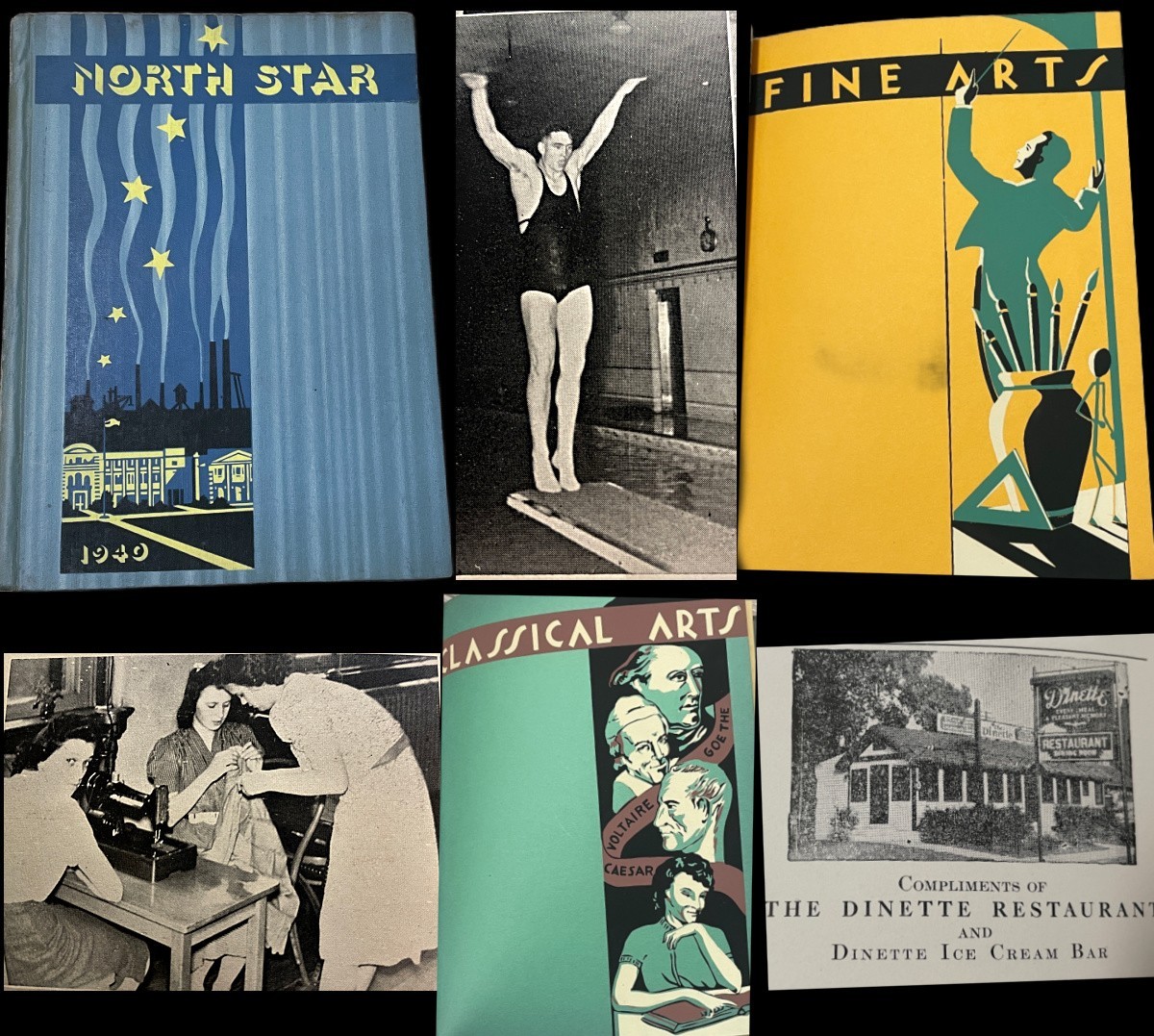 1940 North Tonawanda NY High School Yearbook Art Deco Fashion Sports Dinette
