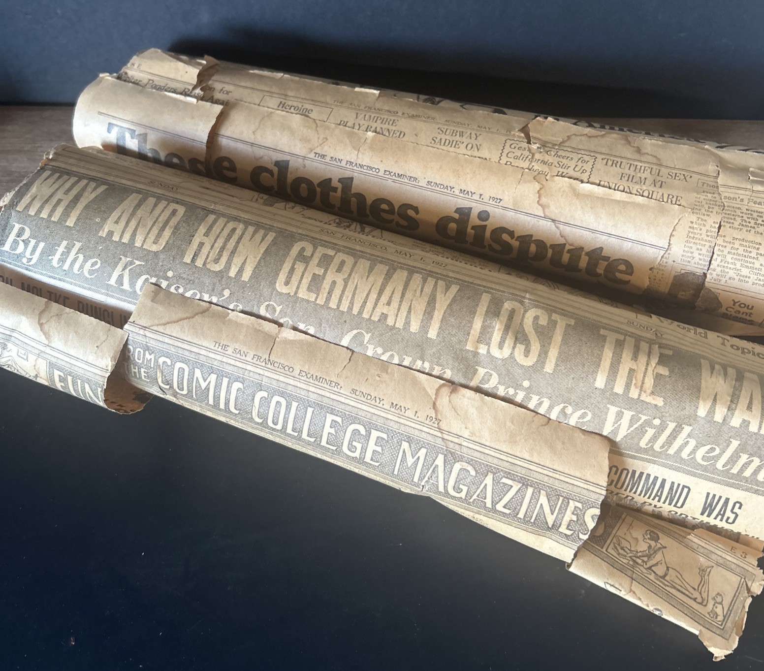 1927 San Francisco Examiner Antique News Paper. How Germany Lost The War.