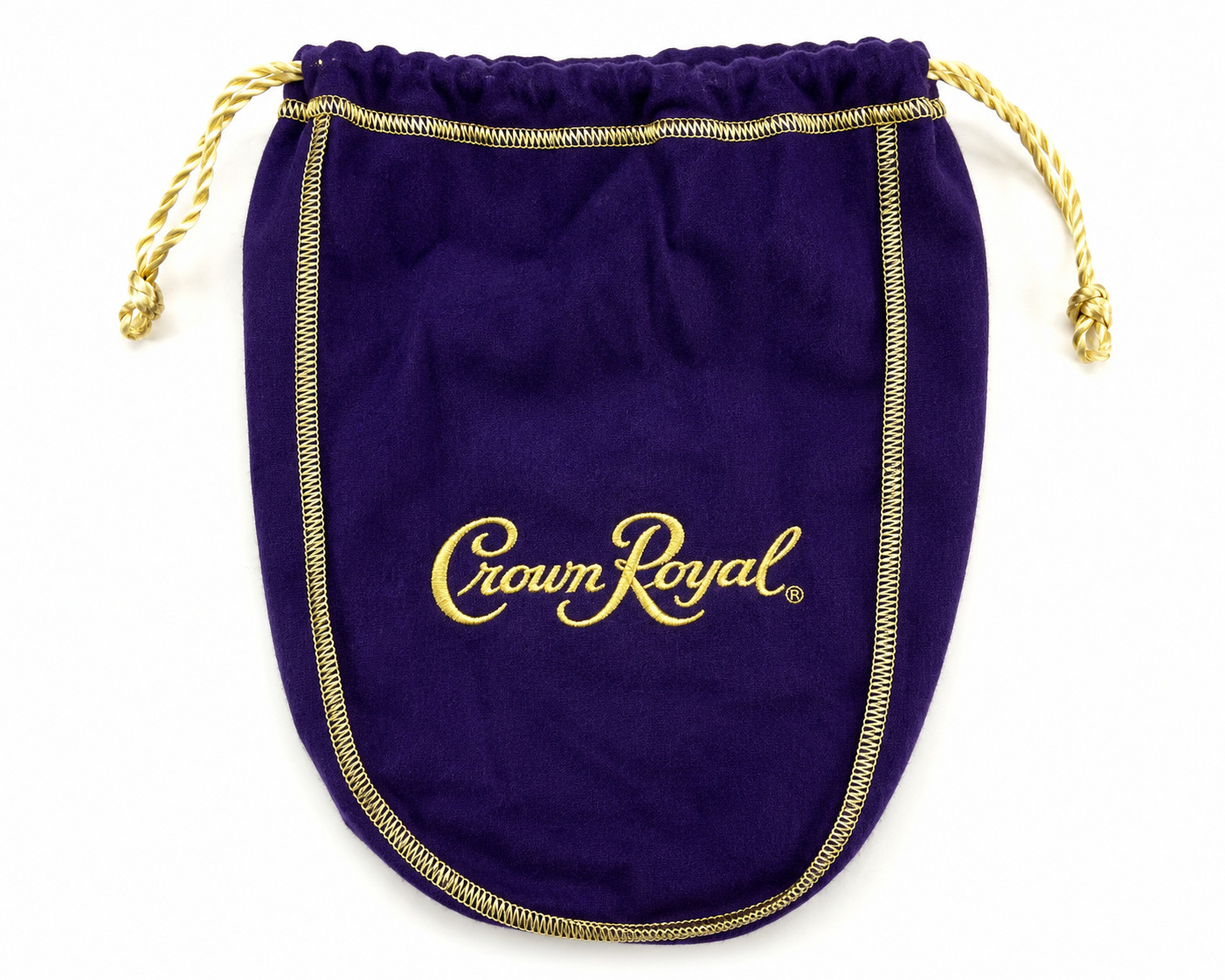 CROWN ROYAL Purple BAG  Pouch WITH DRAW STRING  Violet Yellow accent New