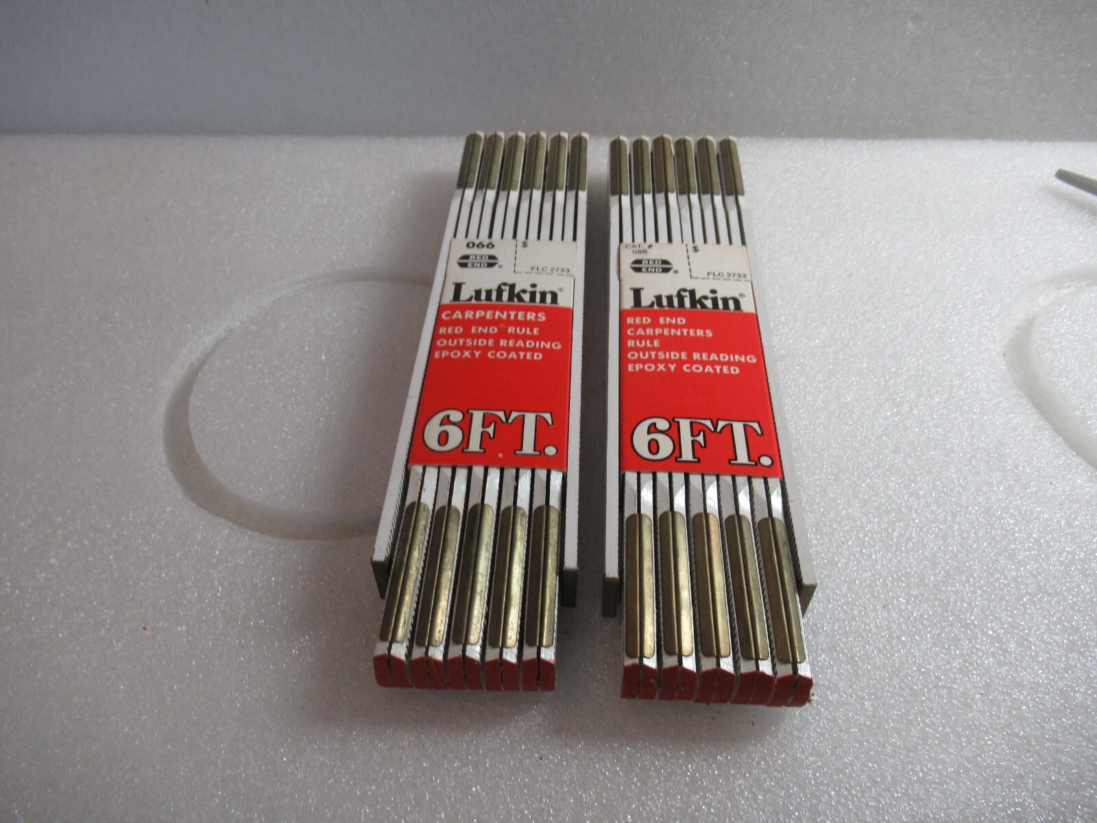 Vintage NOS Lot Of 2 Lufkin 066 6\' Carpenters Red End Rule Made In USA