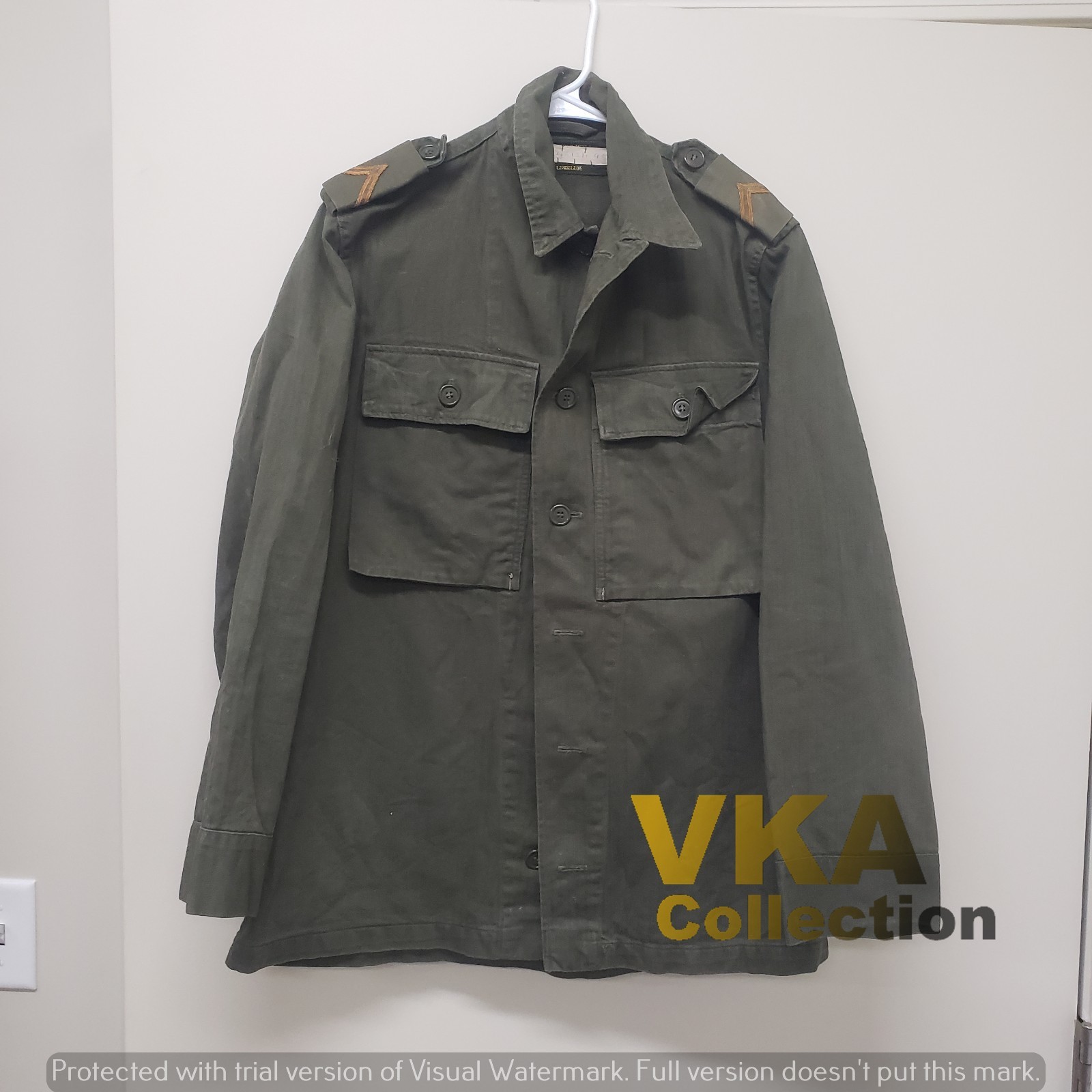 1960\'s Dutch HBT Weave Army Shirt with Rank Slides