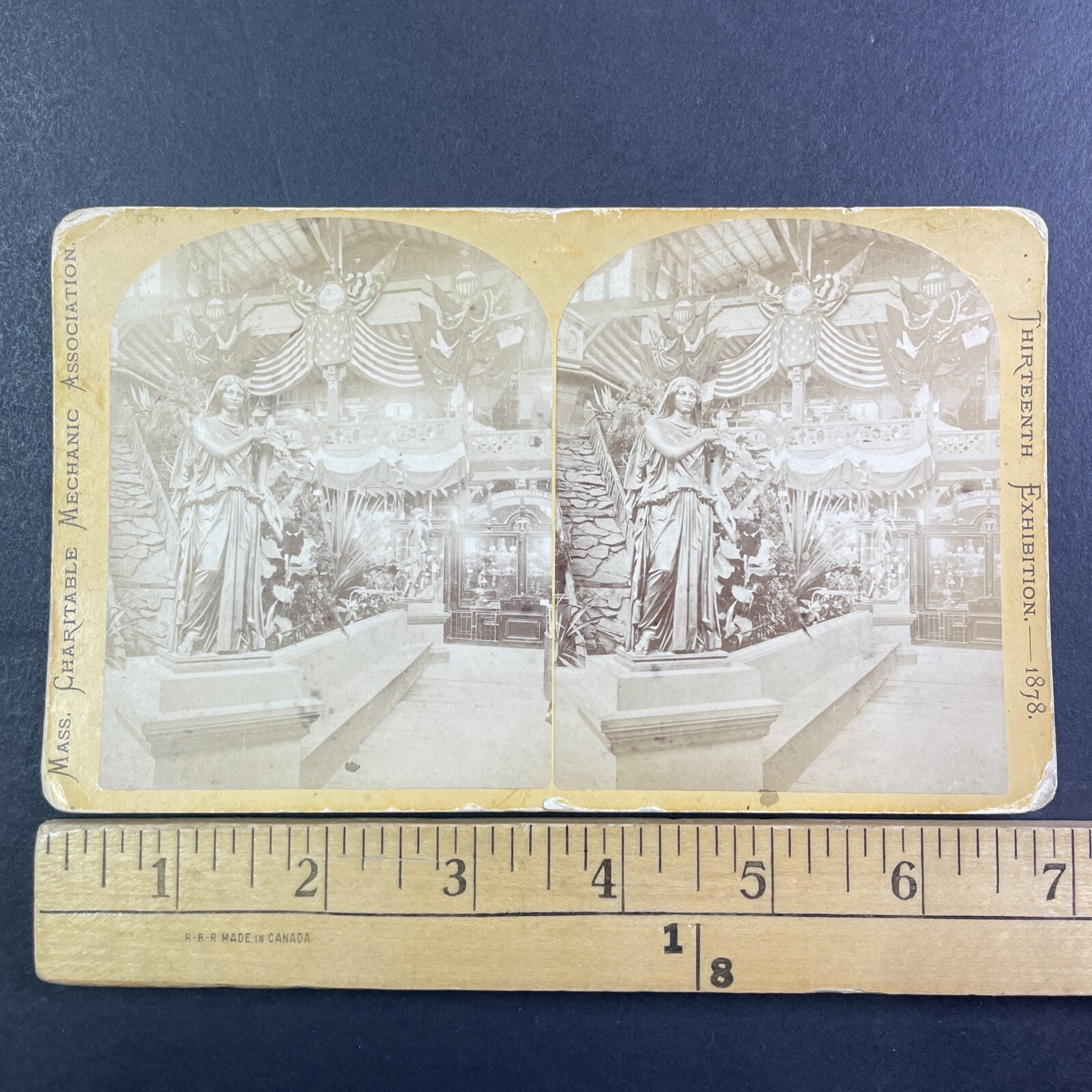 Thirteenth Exhibition Stereoview Mass Charitable Mechanic Assoc 1878 Boston MA