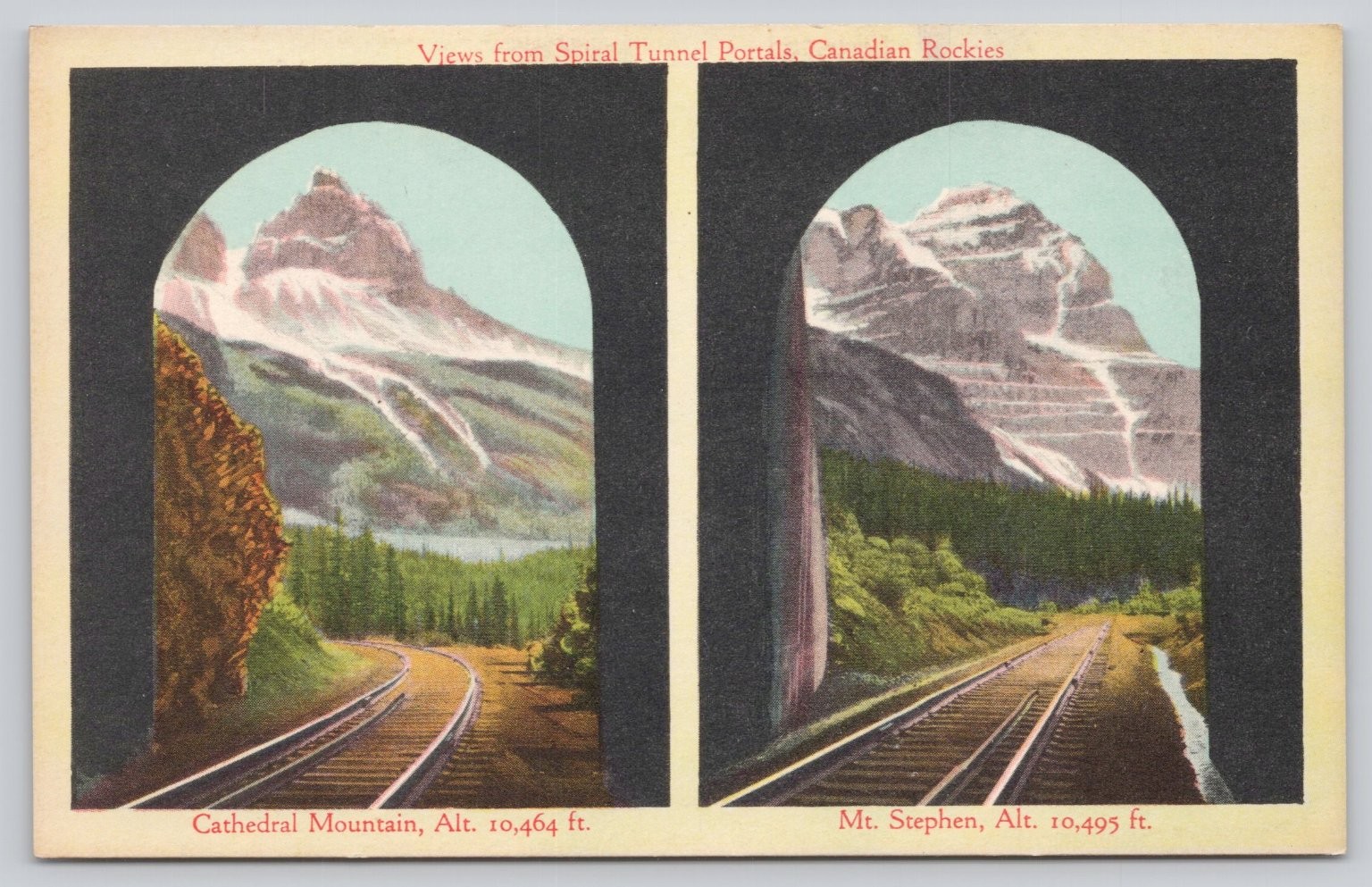 Spiral Tunnel Portals Canadian Rockies Postcard Cathedral Mt Stephen Spiral Tunnel Portals Canadian Rockies Postcard Cathedral Mt Stephen