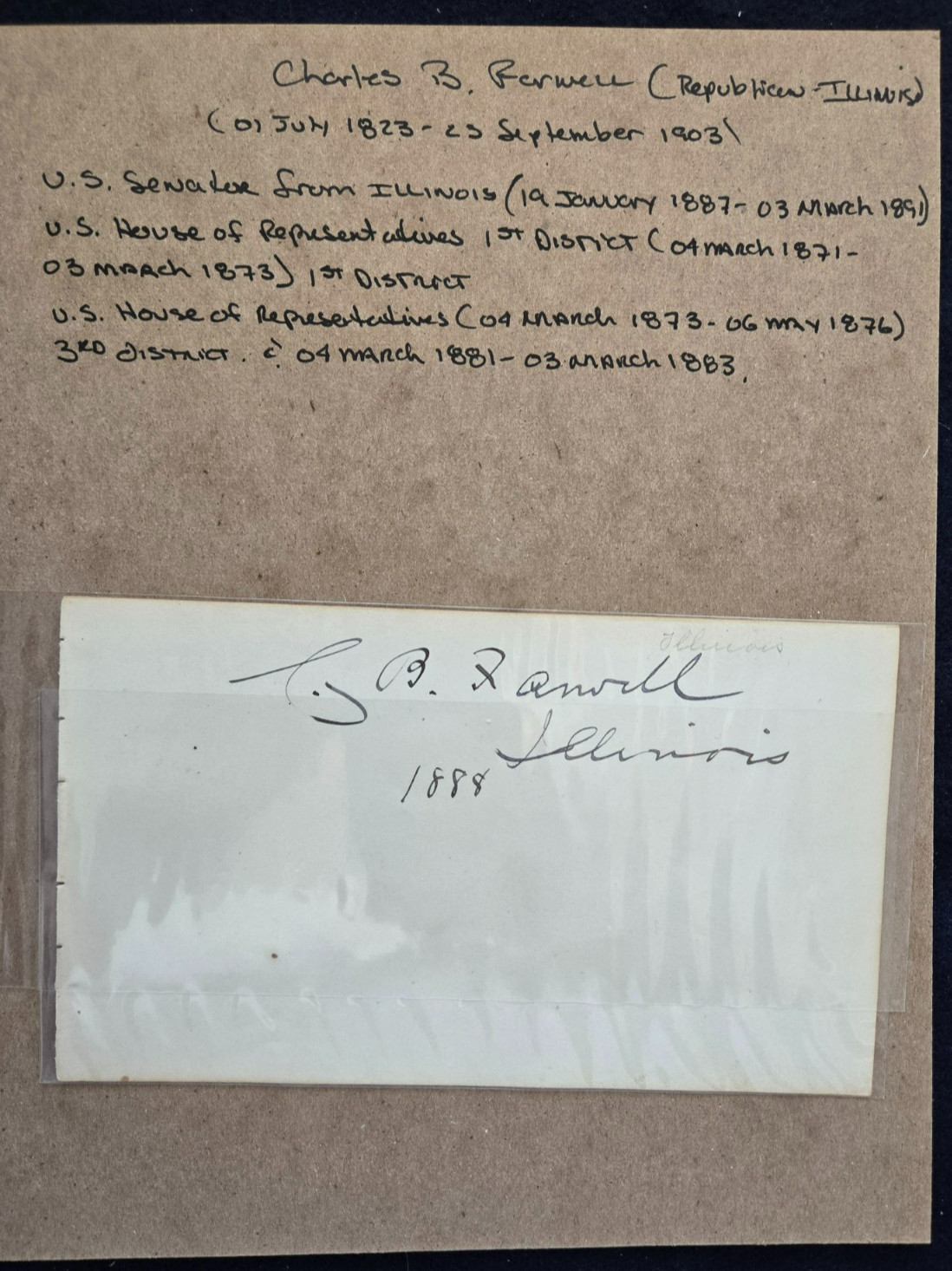 Charles B. Farwell U.S. Senate House Representatives Wealthy Businessman