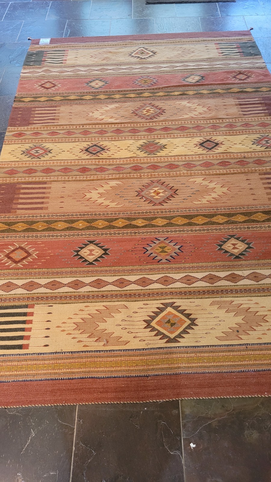 Woven native american rug wool excellent condition vintage 9 Ft 10 Inche 6ft 3in
