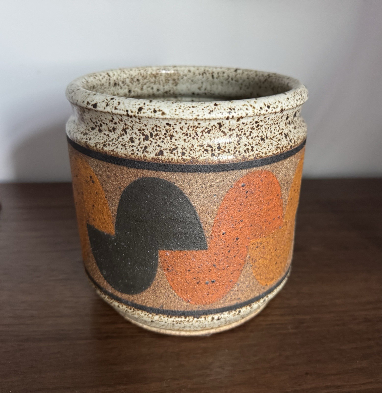 Rare K+R Kat and Roger 7 x 7” XL Ceramic Planter EUC ~2013-15? Geometric Mod