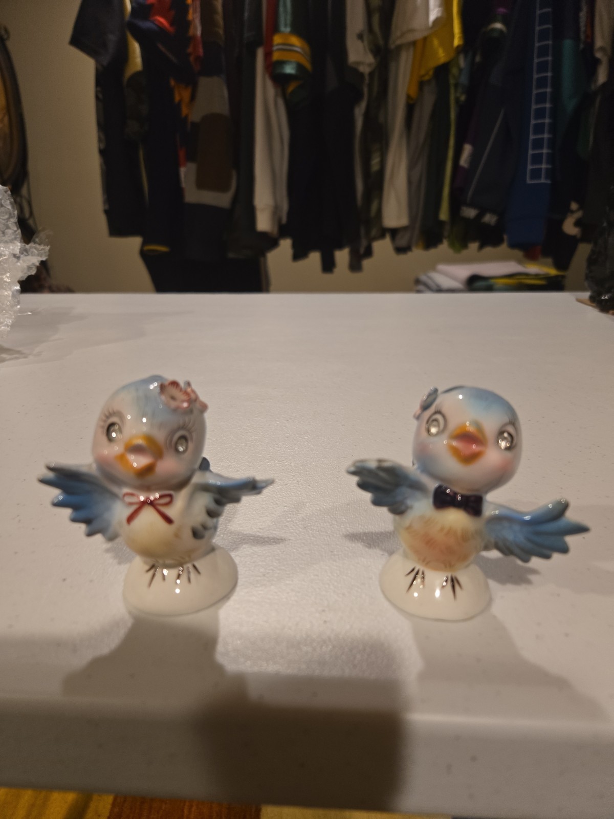 Lefton Bluebird Shakers With Rhinestone Eyes #239