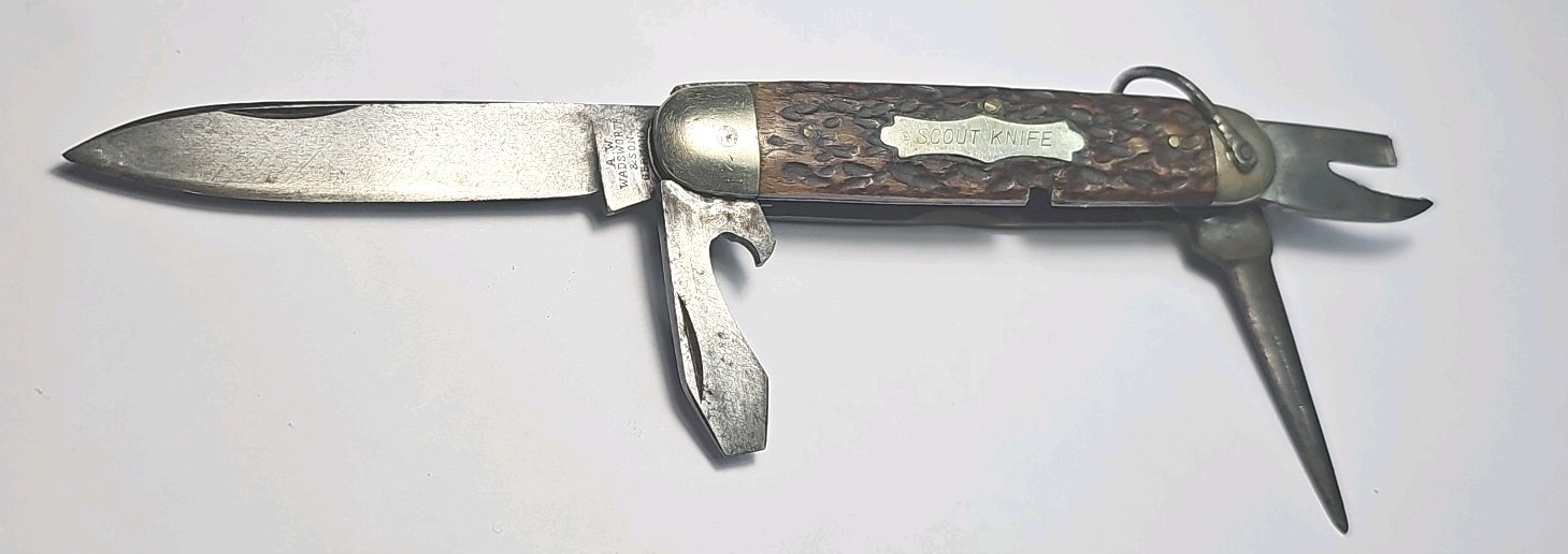 Vintage A.W. Wadsworth  & Son  Germany Four Blade Folding Pocket Scout Knife