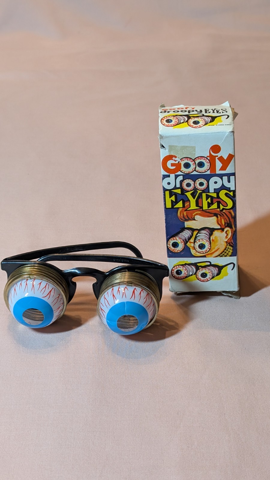 Vintage Topstone Goofy Droopy Eyes Glasses Hong Kong Original Box Novelty