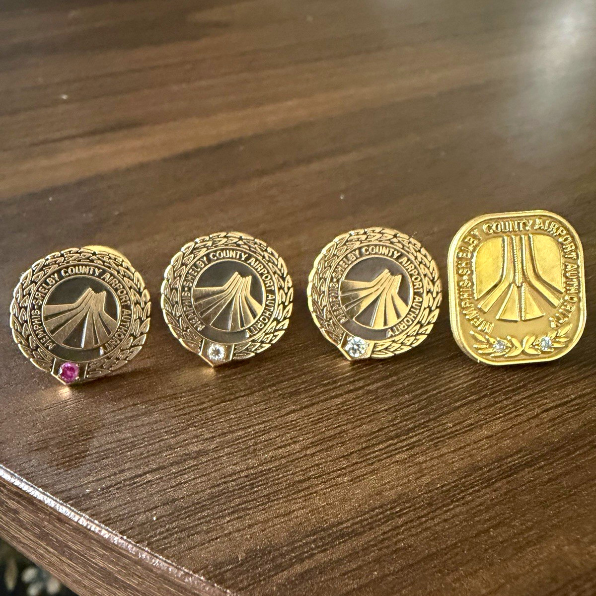 Vintage Memphis-Shelby County Airport Authority Lapel Badges & Pins Lot of 4