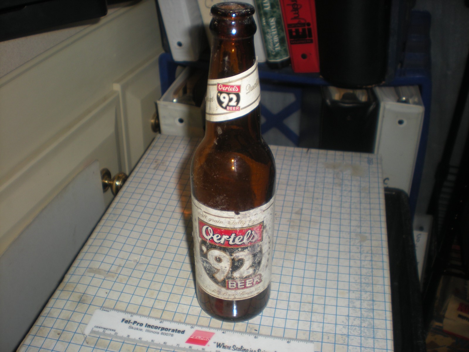 Rare OERTELS \'92 Beer Amber Bottle 12 oz Louisville, KY  WHITE Label