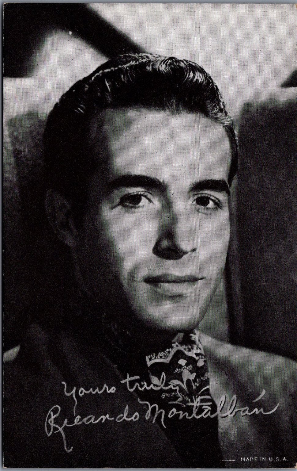 Ricardo Montalban Mutoscope Card Vintage Hollywood Actor Portrait Postcard