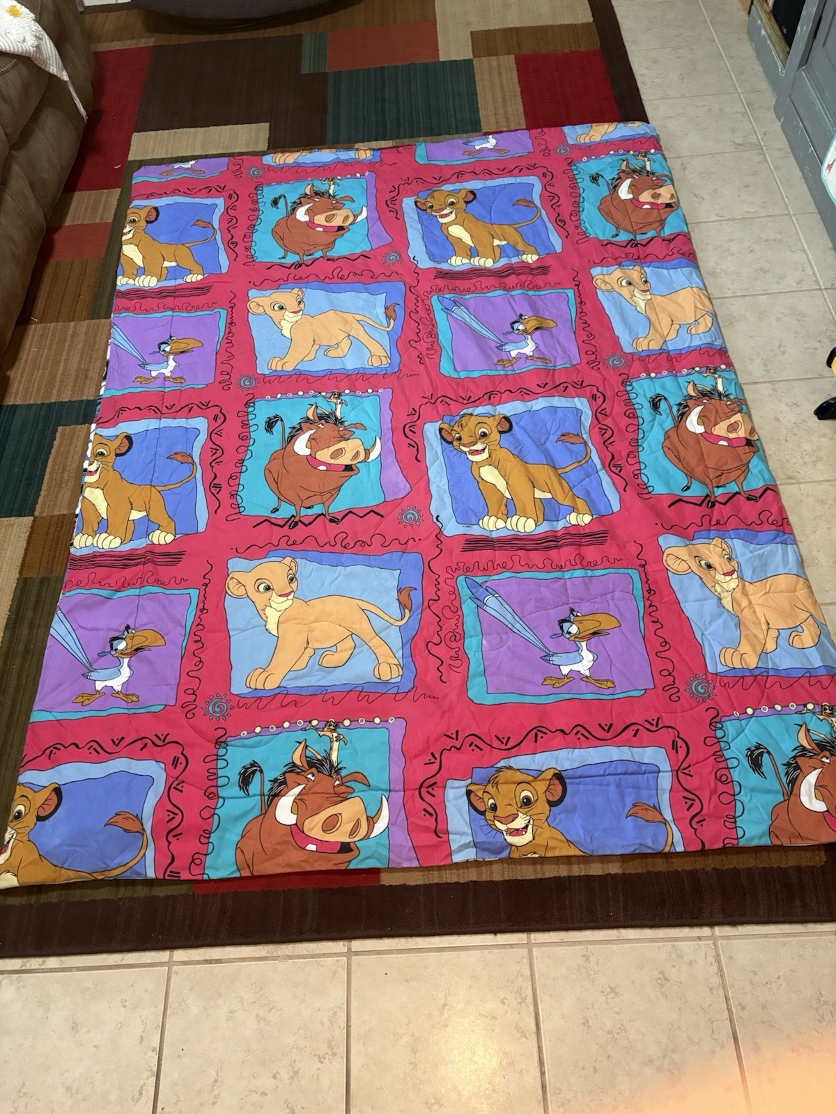 Vintage 1994 Disney The Lion King Twin Comforter - Reversible 90s Bedding Rare Vintage 1994 Disney The Lion King Twin Comforter - Reversible 90s Bedding Rare