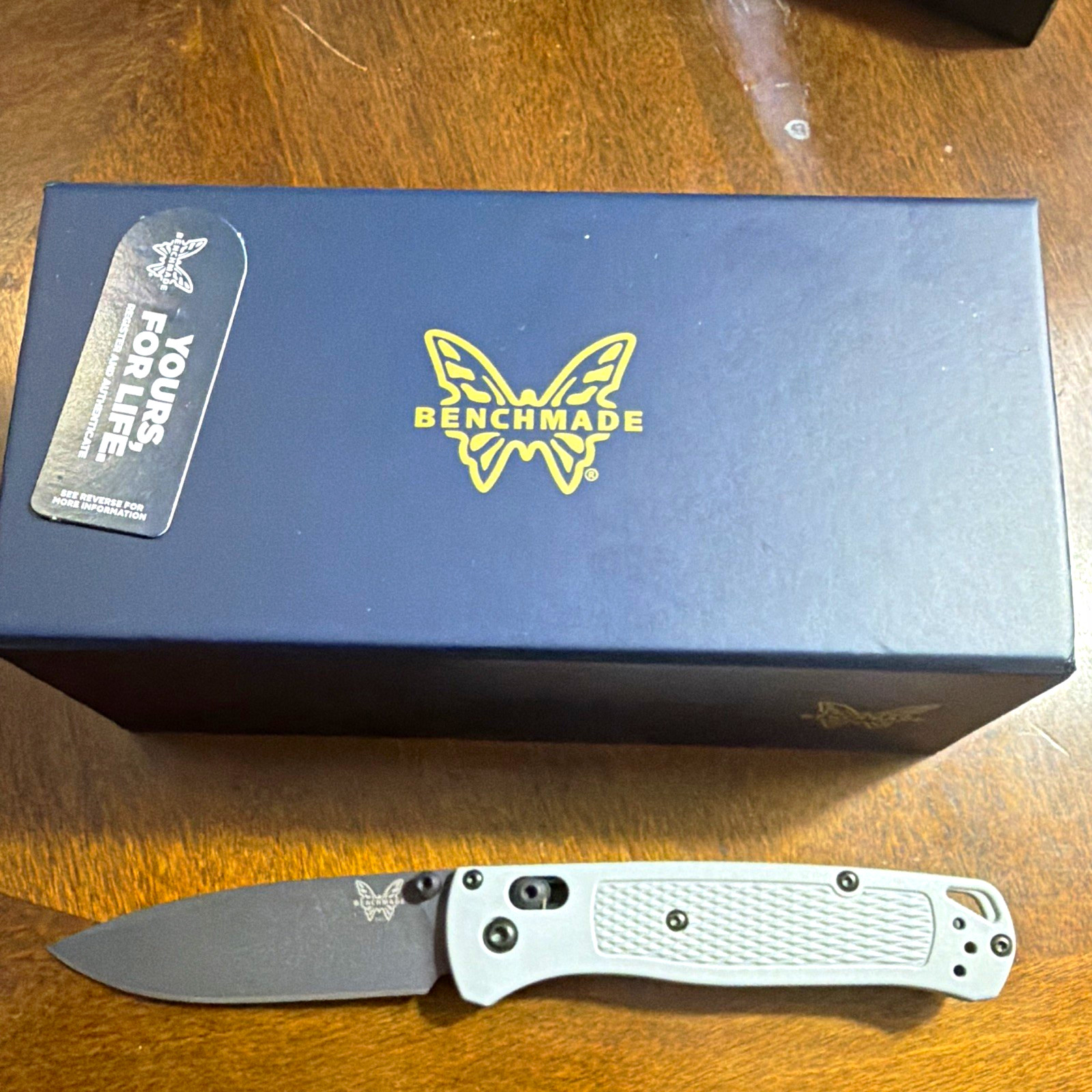 Benchmade Bugout 535BK-08 Black Drop Point Plain Manual Axis Gray Pocket Clip