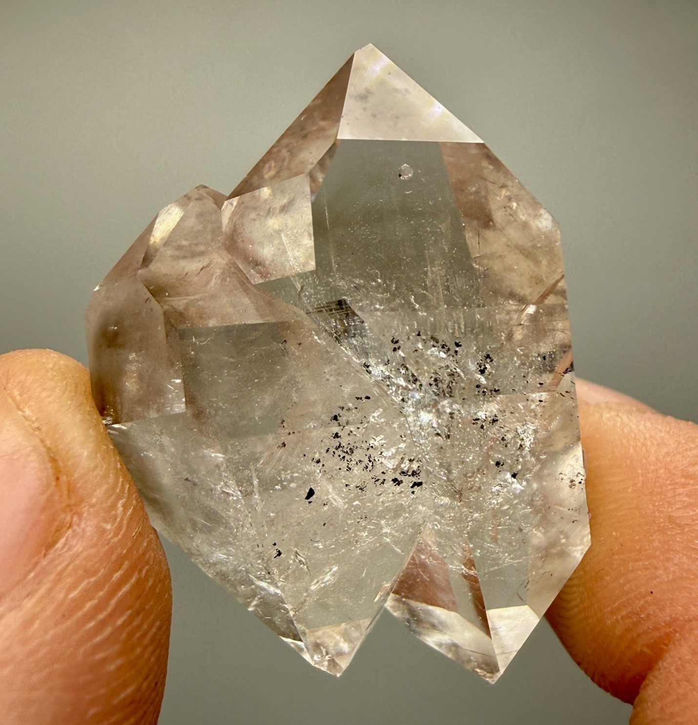Herkimer Diamond Natural Cluster, 2 Gems w A Grade Clarity, Light Smoky Phantoms Herkimer Diamond Natural Cluster, 2 Gems w A Grade Clarity, Light Smoky Phantoms