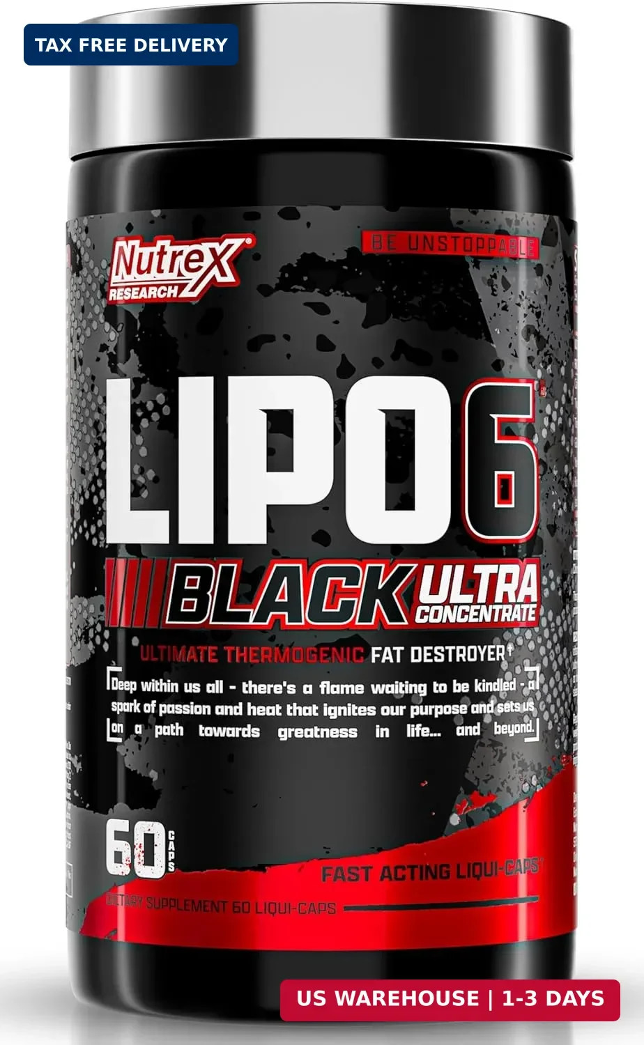 Nutrex Research Lipo-6 Black Ultra Concentrate | Thermogenic Energizing Fat Burn