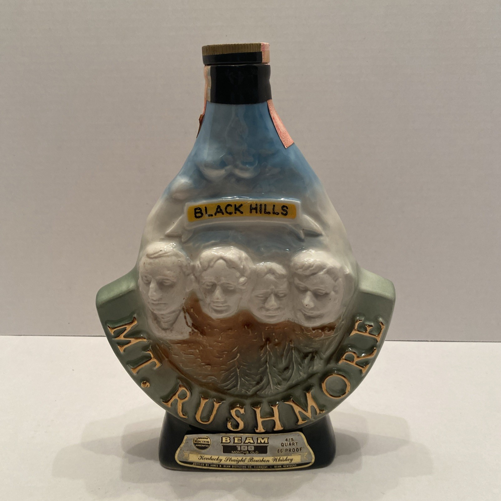 Jim Beam Mt. Rushmore Black Hills Decanter 1969 Empty