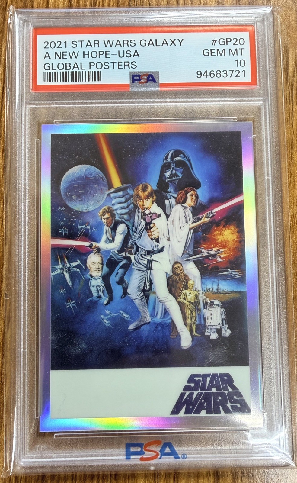 2021 TOPPS CHROME STAR WARS GALAXY GLOBAL POSTERS #GP20 A NEW HOPE PSA 10