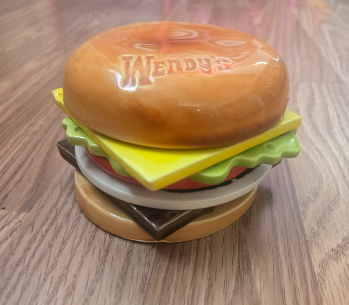 Vintage Wendy's Burger Hamburger Deli Ceramic Promotional Coaster Set VERY RARE