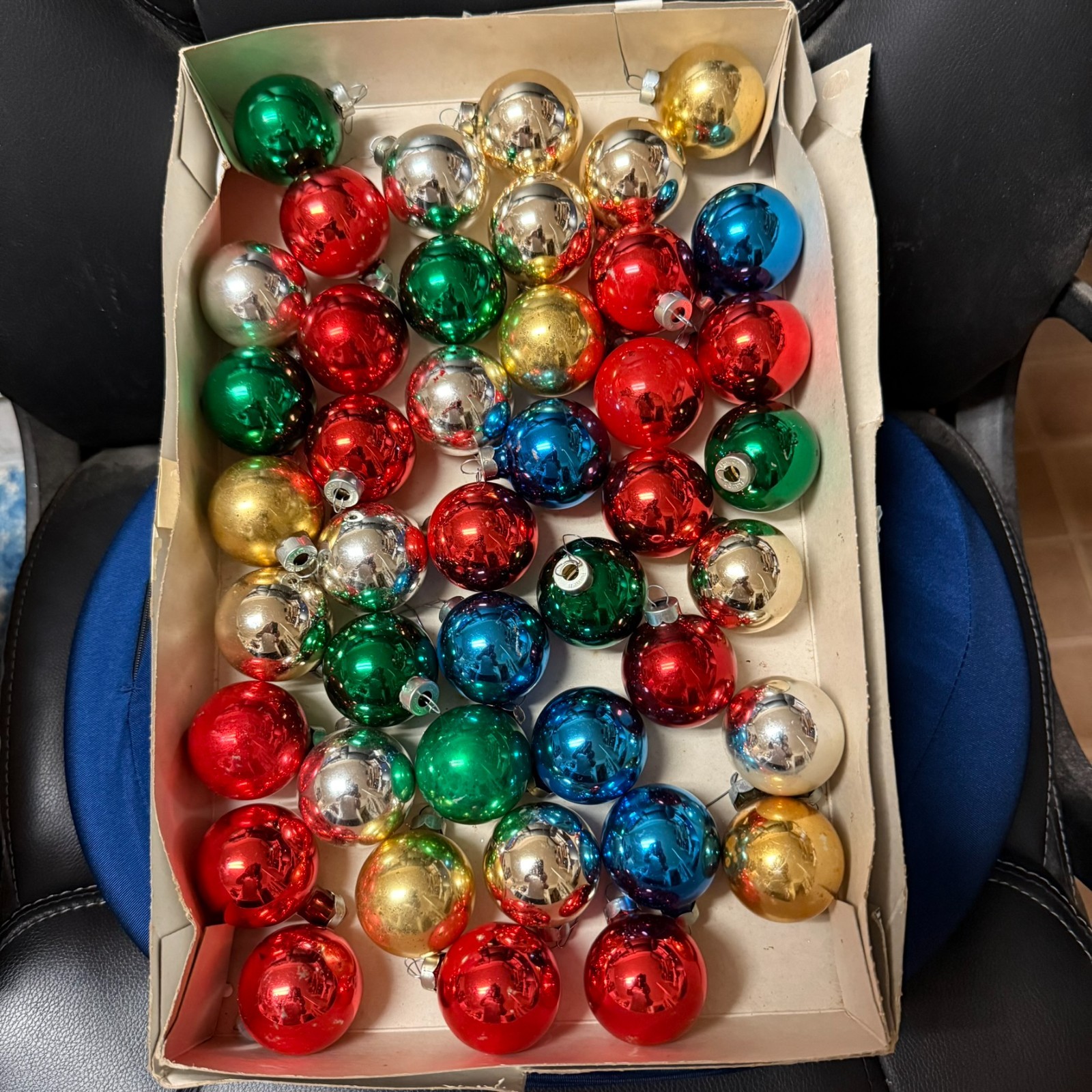 Lot of 42 Vintage Rauch Glass Christmas Ornaments 1.75\ Lot of 42 Vintage Rauch Glass Christmas Ornaments 1.75\