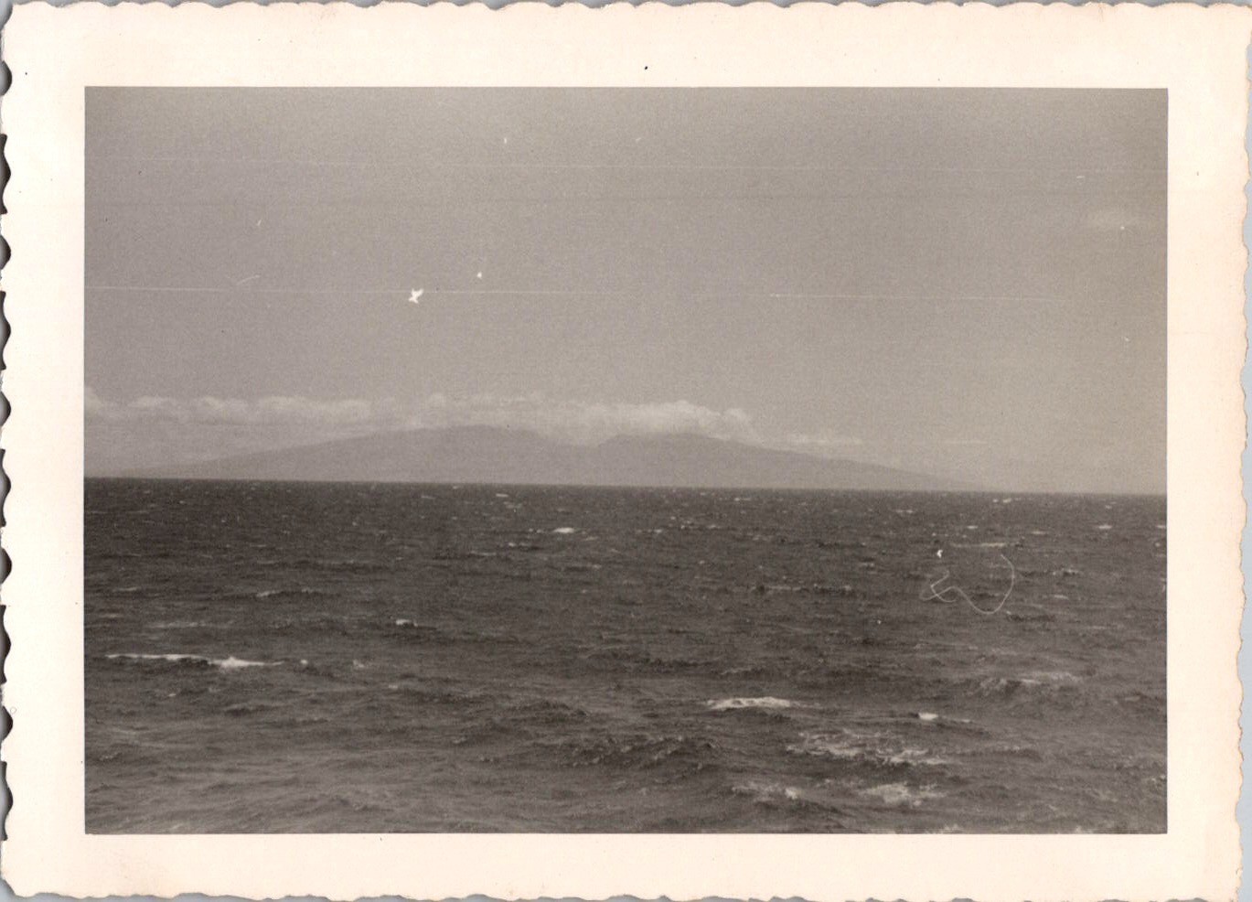 Vintage Original Photo Hawaiian Islands Pacific Ocean Landscape Seascape Deckled