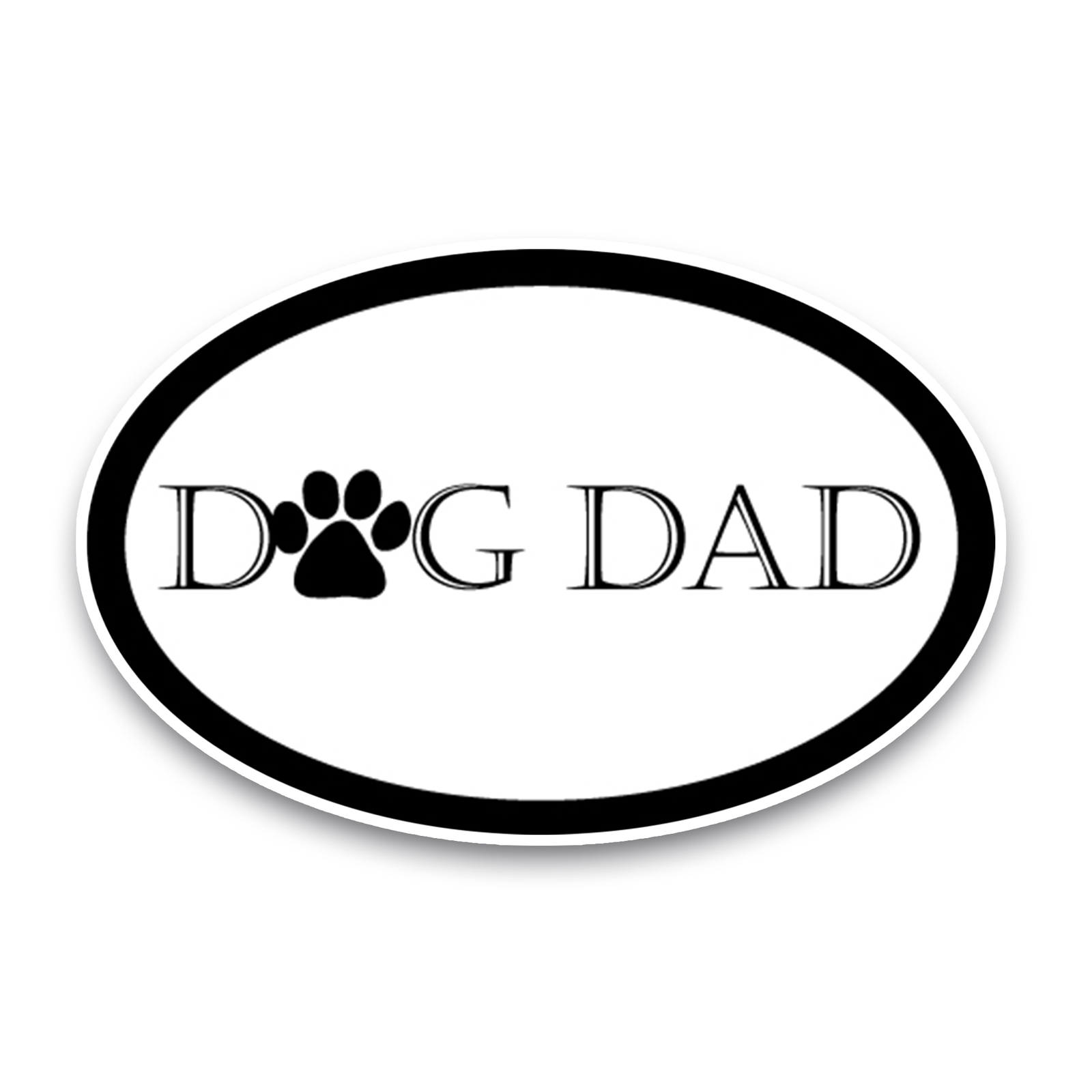 Dog Dad Oval Magnet Decal, 4x6 Inches, Automotive Magnet