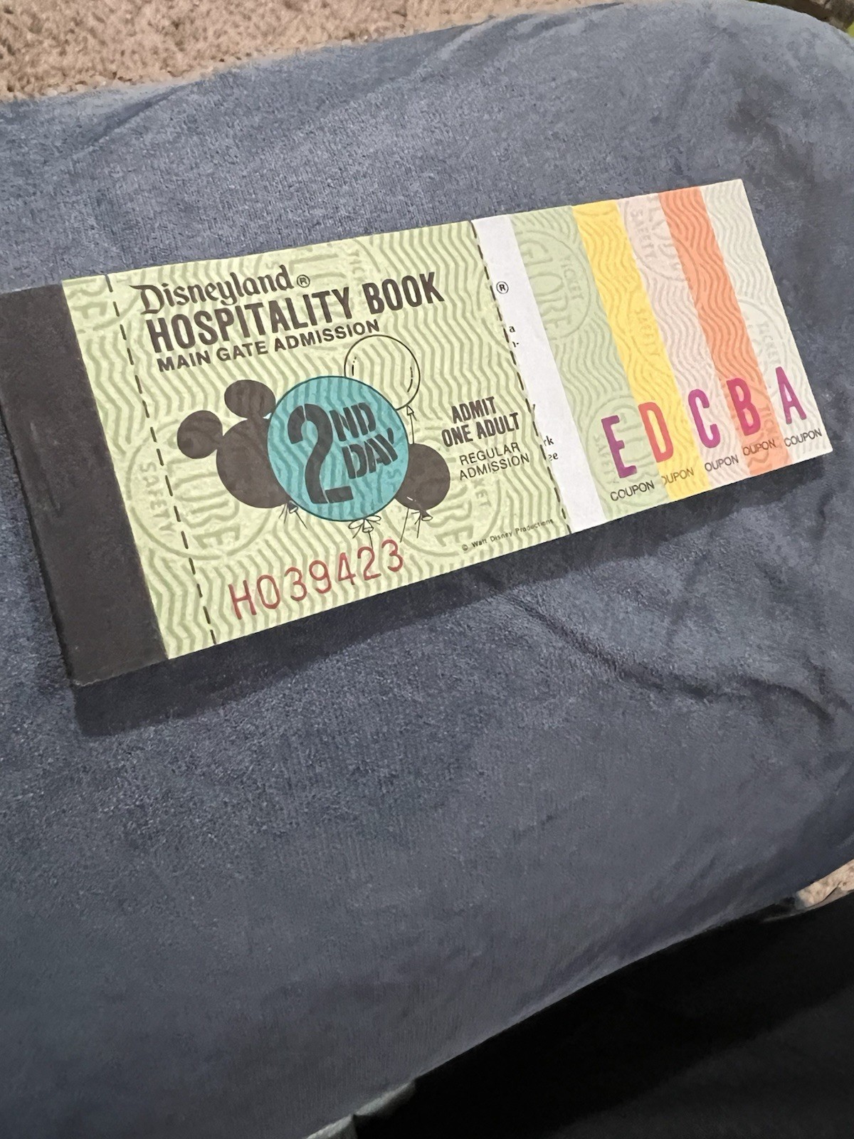 VTG 1979 ?HOSPITALITY Book\' Adult ADMISSION Ticket~\