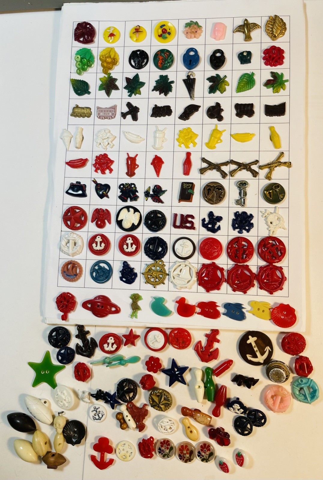 Vintage Buttons Goofies & Realistics 150 plastics Large Variety 