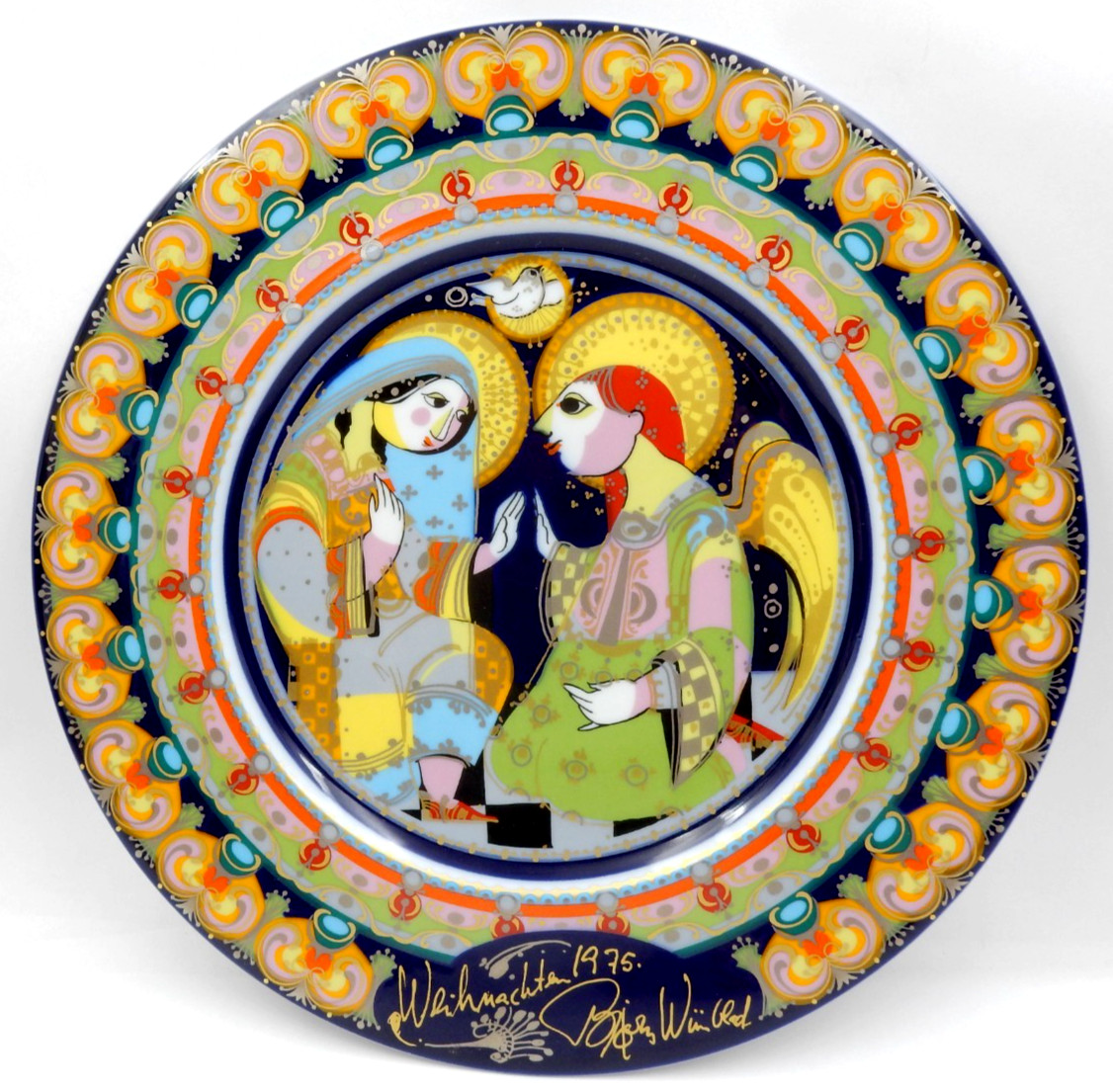 BJORN WIINBLAD ROSENTHAL WEIHNACHTSTELLER CHRISTMAS PLATE THE ANNUNCIATION, 1975