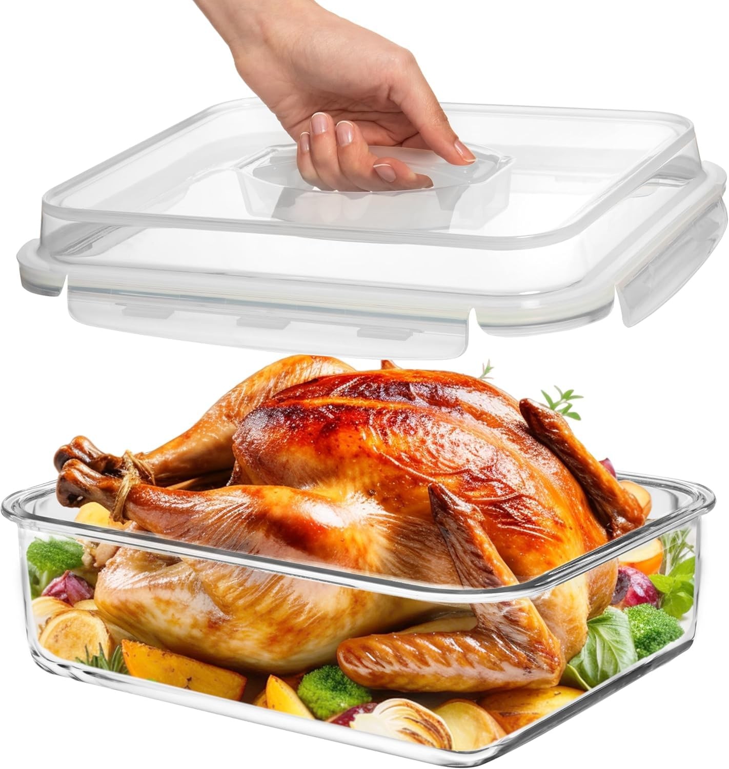 Razab Large Glass Food Storage Container 4800mL 163oz 21 Cups Clear BPA-Free Lid Razab Large Glass Food Storage Container 4800mL 163oz 21 Cups Clear BPA-Free Lid