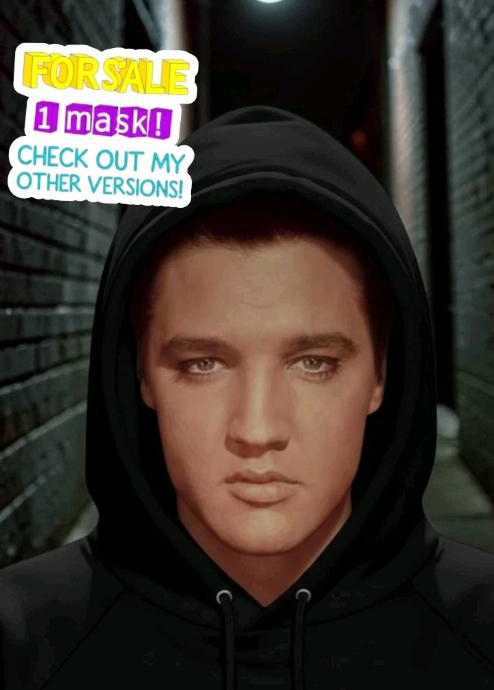 Elvis Presley SeeThru Mesh Face Mask King Of Rock Breathable Costume Halloween 