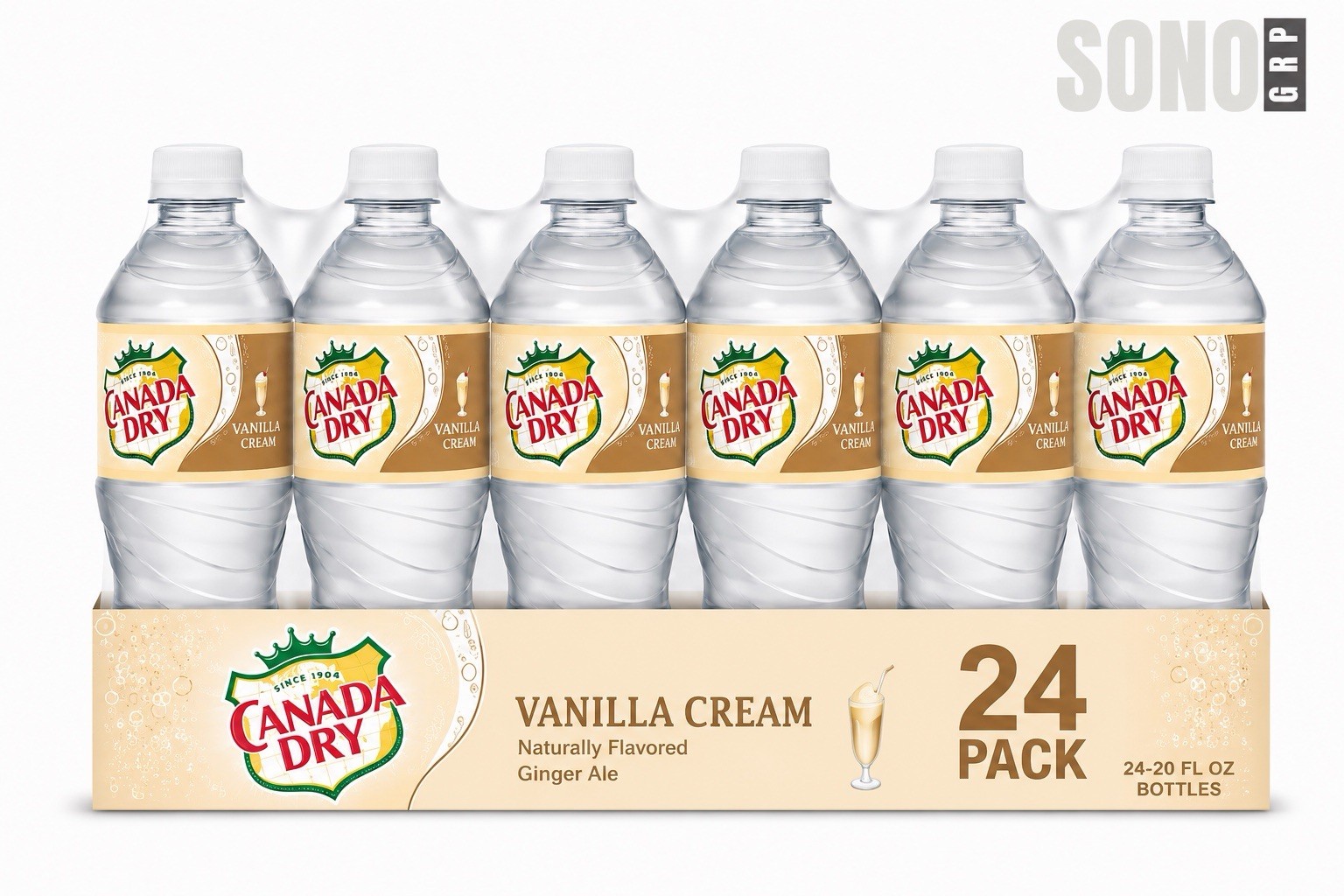 Canada Dry Vanilla Cream Soda , 20 Fl Oz (Pack of 24)