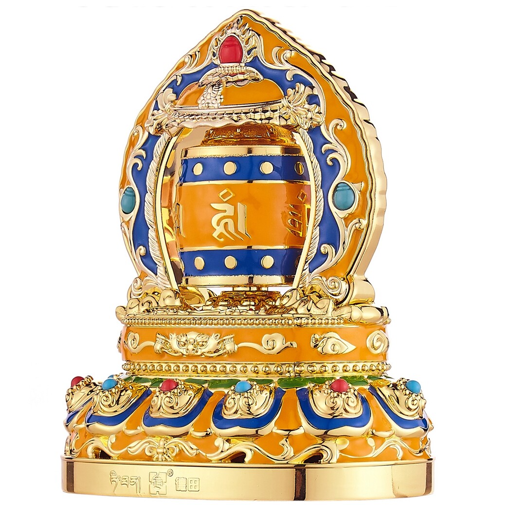 4.72“ Tibetan Solar Prayer Wheel Car Decoration Living Buddha Blessing Tantra