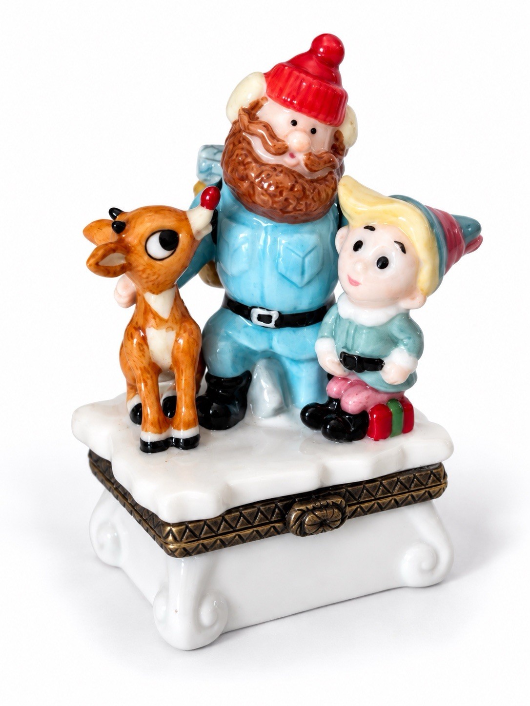 VTG Midwest Cannon Falls 1999 Rudolph Reindeer Yukon, Hermey Trinket Box, MINT