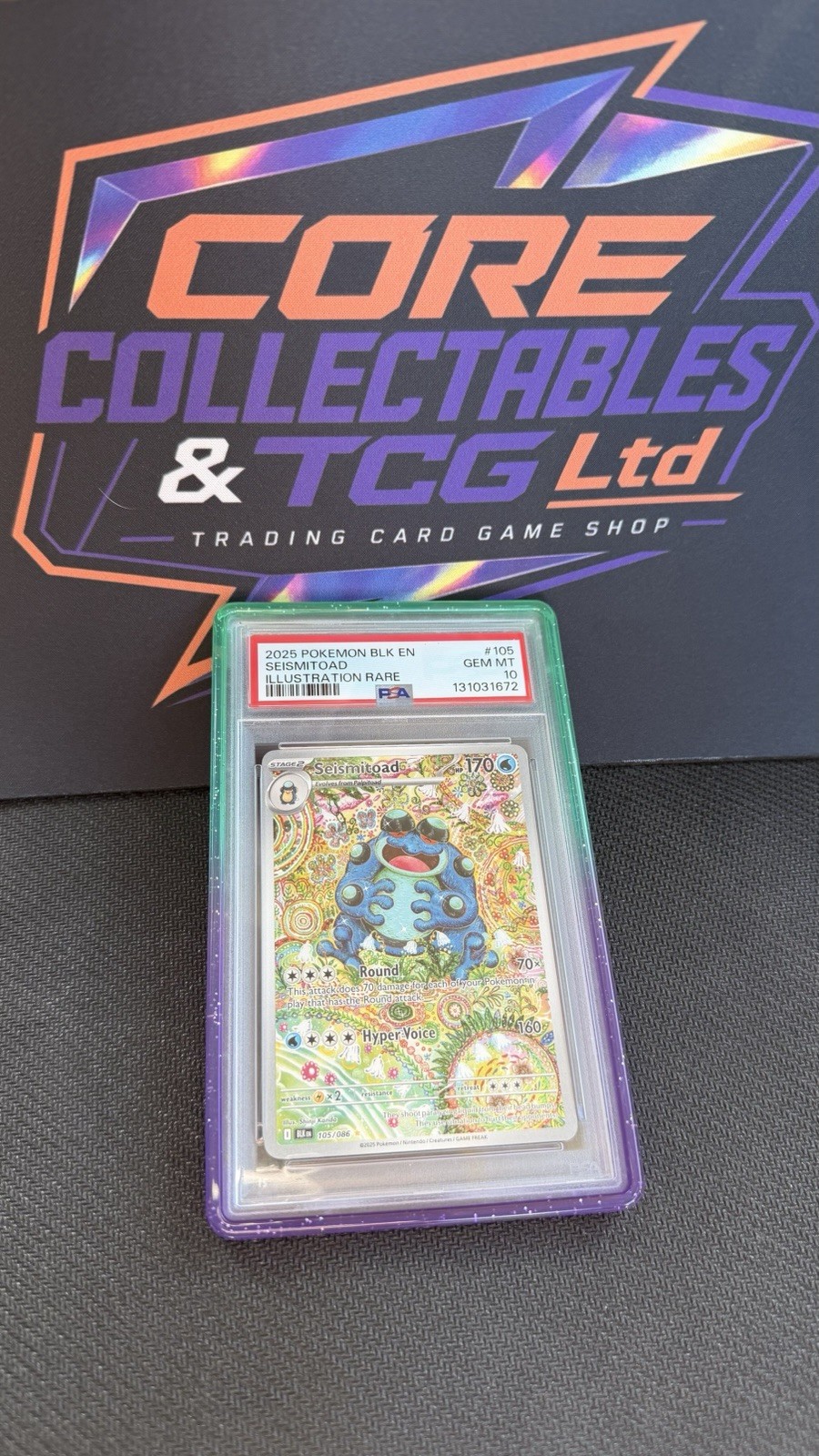 Pokemon Seismitoad Illustration Rare Black Bolt 105/086 PSA 10 Gem Mint Pokemon Seismitoad Illustration Rare Black Bolt 105/086 PSA 10 Gem Mint