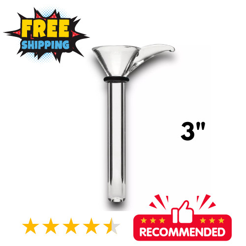 9mm Glass Downstem Bowl Water Pipe Piece 9 MM Slide Clear Down Stem ( 3\