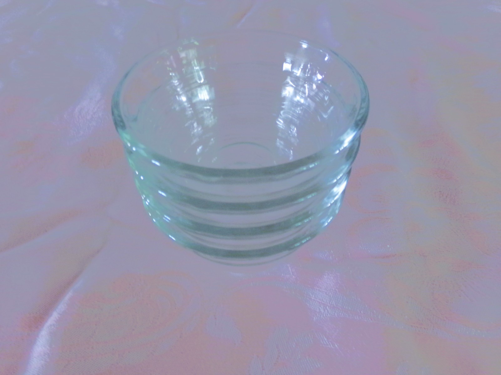 Set of 4 Pyrex # 463 Custard Cups Thicker Glass Scalloped Edge 3 Rings 1.75 ML