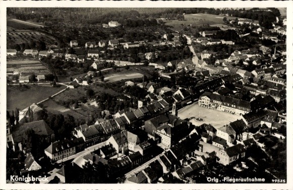 Postcard Königsbrück in Upper Lusatia, aerial view of many houses,... - 4692068